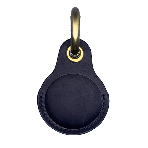 Genuine Leather Keyring For AirTag | Black