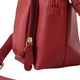 Single Wine Cooler Handbag | Crimson Vegan Leather and Gold