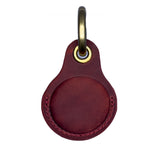 Genuine Leather Keyring For AirTag | Burgundy